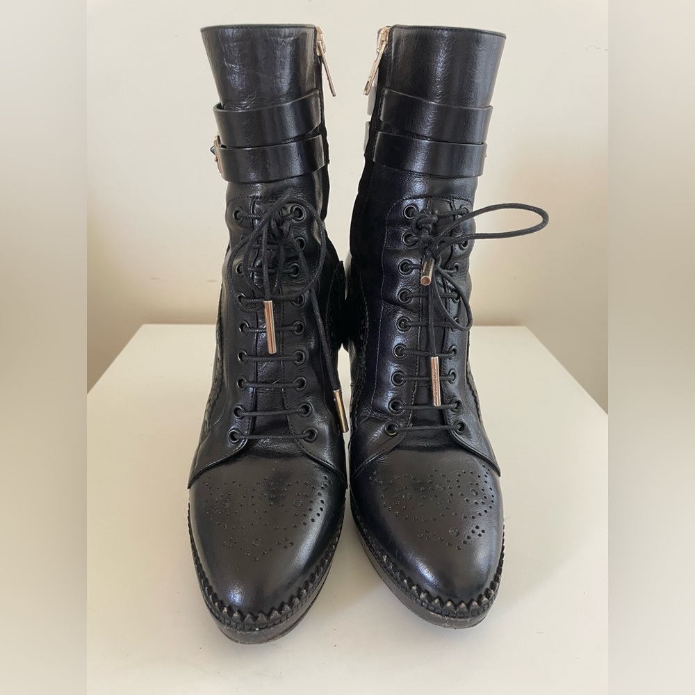 Burberry Black Stiletto Heeled Boots with Lace-Up Design size EU 36 - Picture 2 of 10